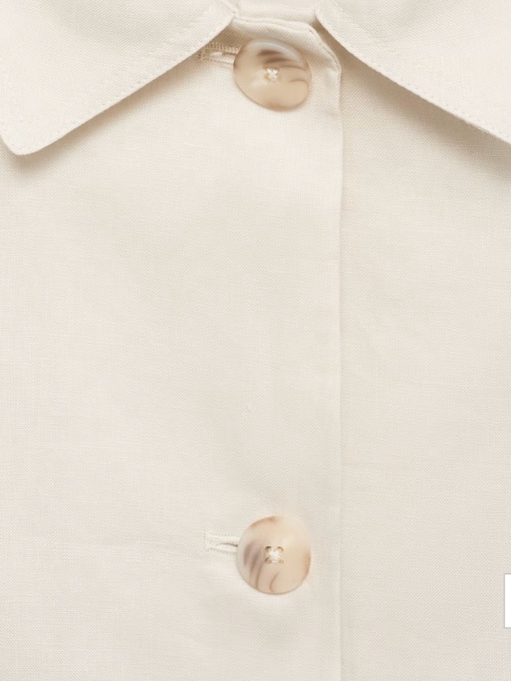 Mango Cream Cropped Button Jacket - Picture 2 of 10